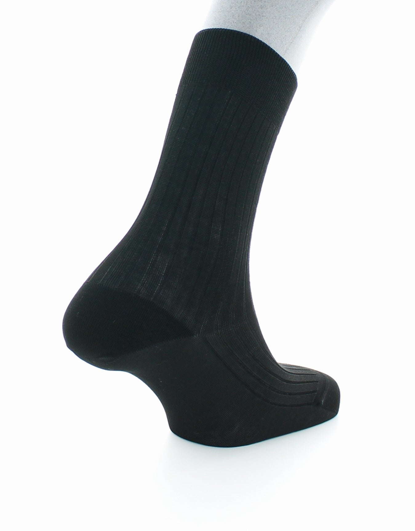 Chaussettes à côtes Pur coton fil d'Écosse supérieur NOIR