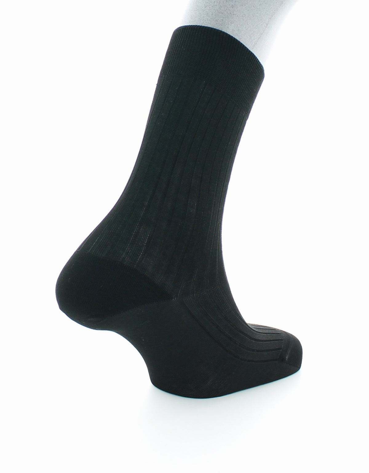 Chaussettes à côtes Pur coton fil d'Écosse supérieur NOIR