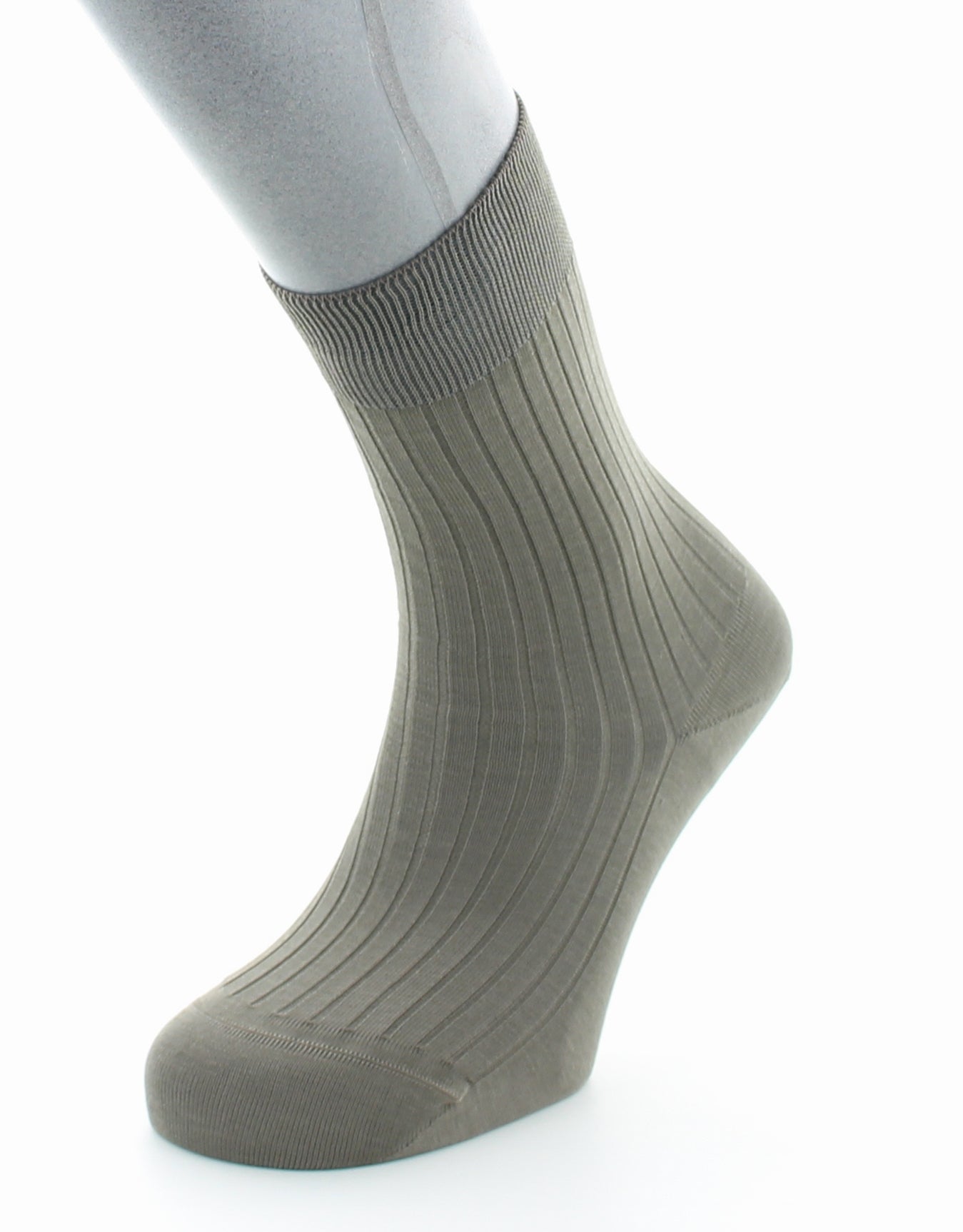 Chaussettes à côtes Pur coton fil d'Écosse supérieur STONE