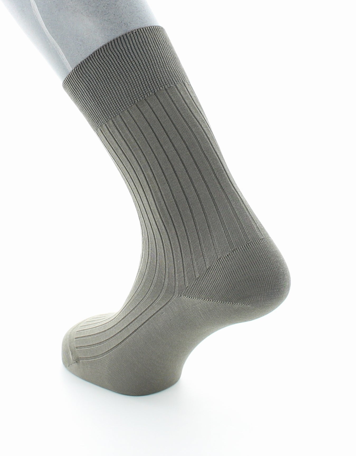 Chaussettes à côtes Pur coton fil d'Écosse supérieur STONE