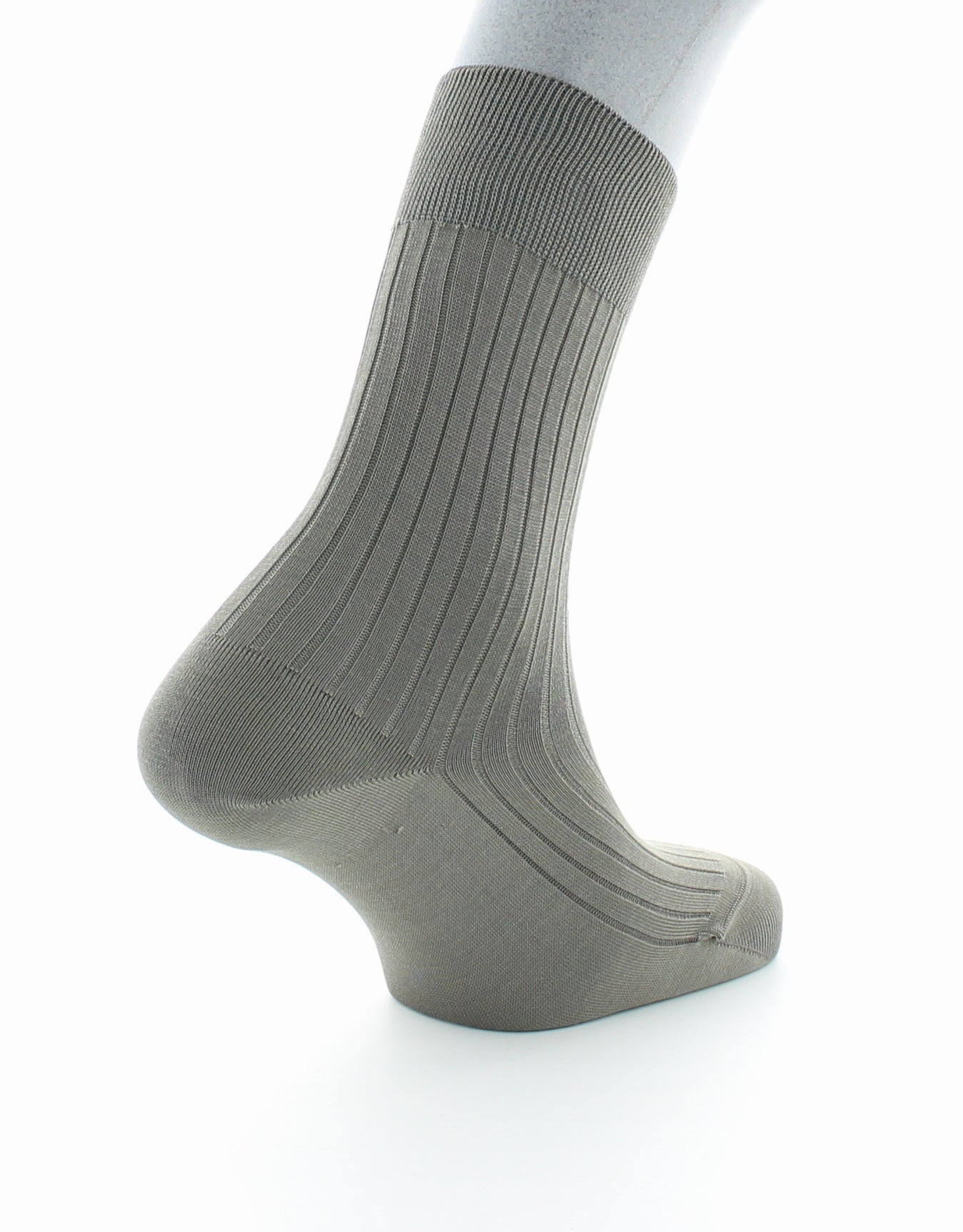 Chaussettes à côtes Pur coton fil d'Écosse supérieur STONE