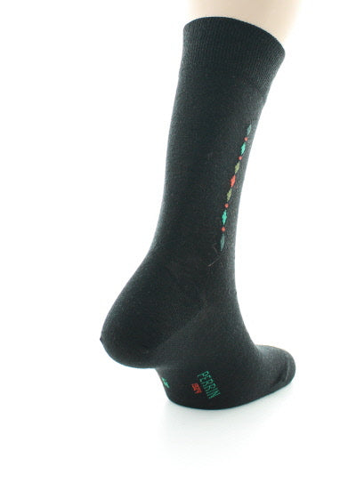 Chaussettes baguette à carreaux en laine peignée NOIR