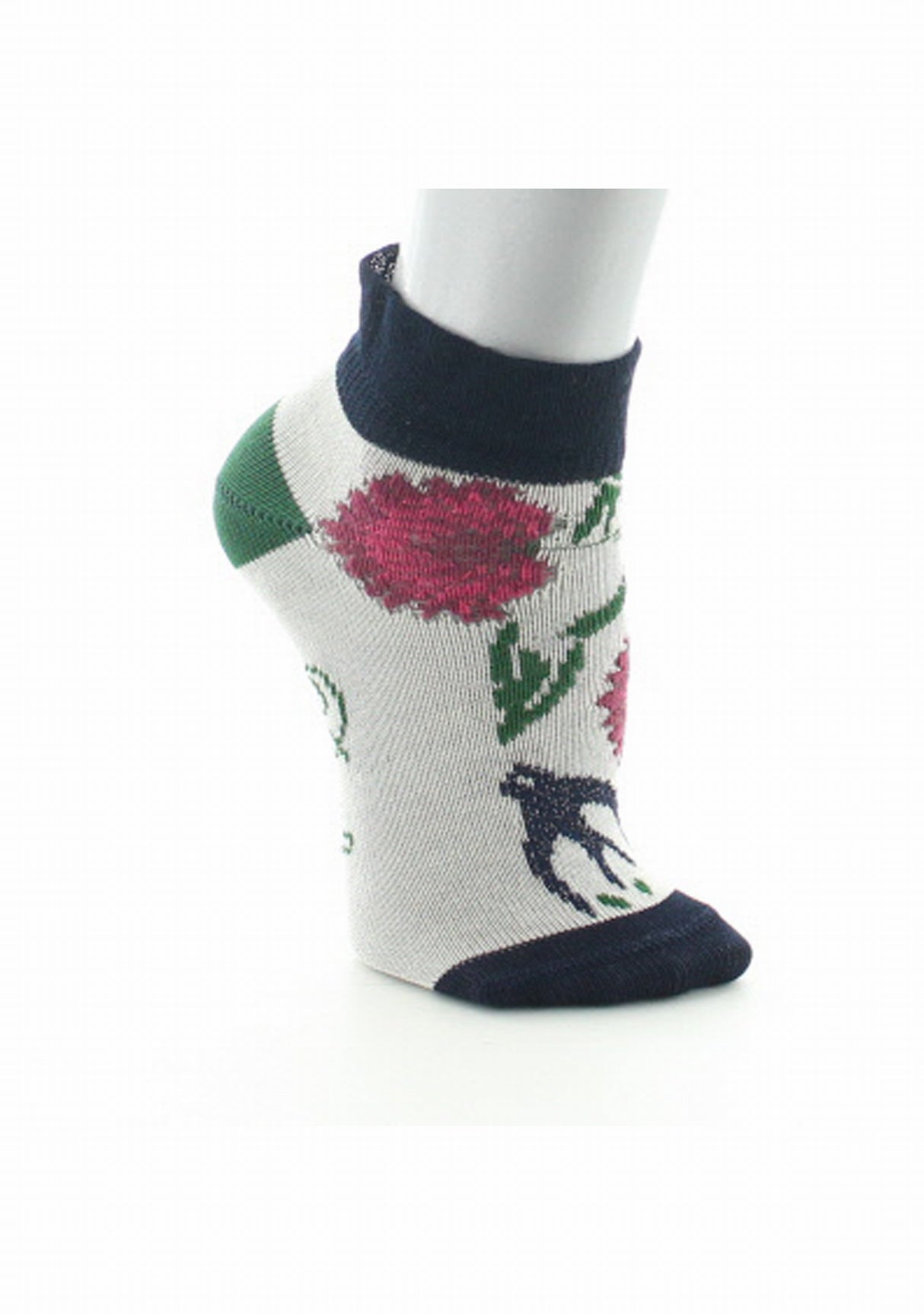 Chaussettes bébé coton fil d'Ecosse Fleurs et Feuilles IVOIRE