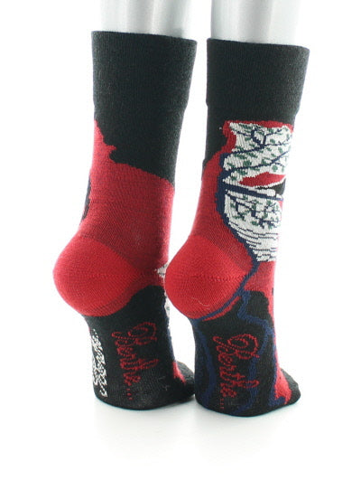 Chaussettes bébé Le Chat et l'Oiseau en laine Noir/Rouge NOIR/ROUGE