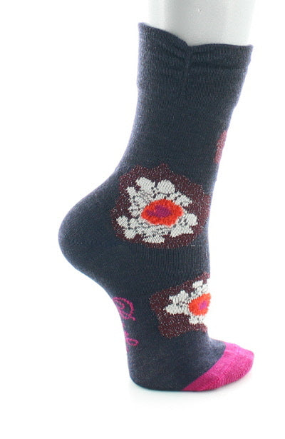 Chaussettes bébé Pétales et Pistils en laine Bleu Marine BLEU MARINE