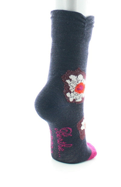 Chaussettes bébé Pétales et Pistils en laine Bleu Marine BLEU MARINE