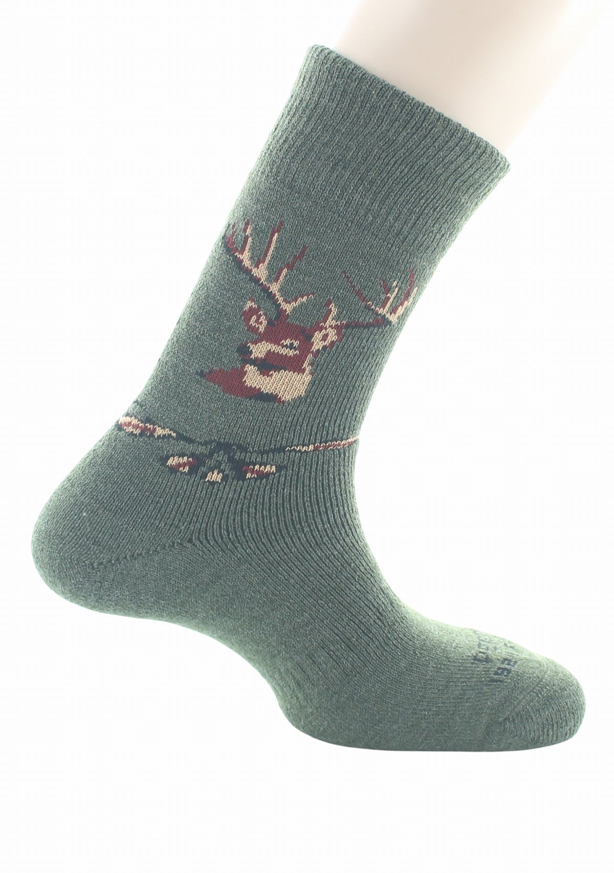 Chaussettes courtes de chasse en laine Cerf Kaki - Perrin KAKI/CERF