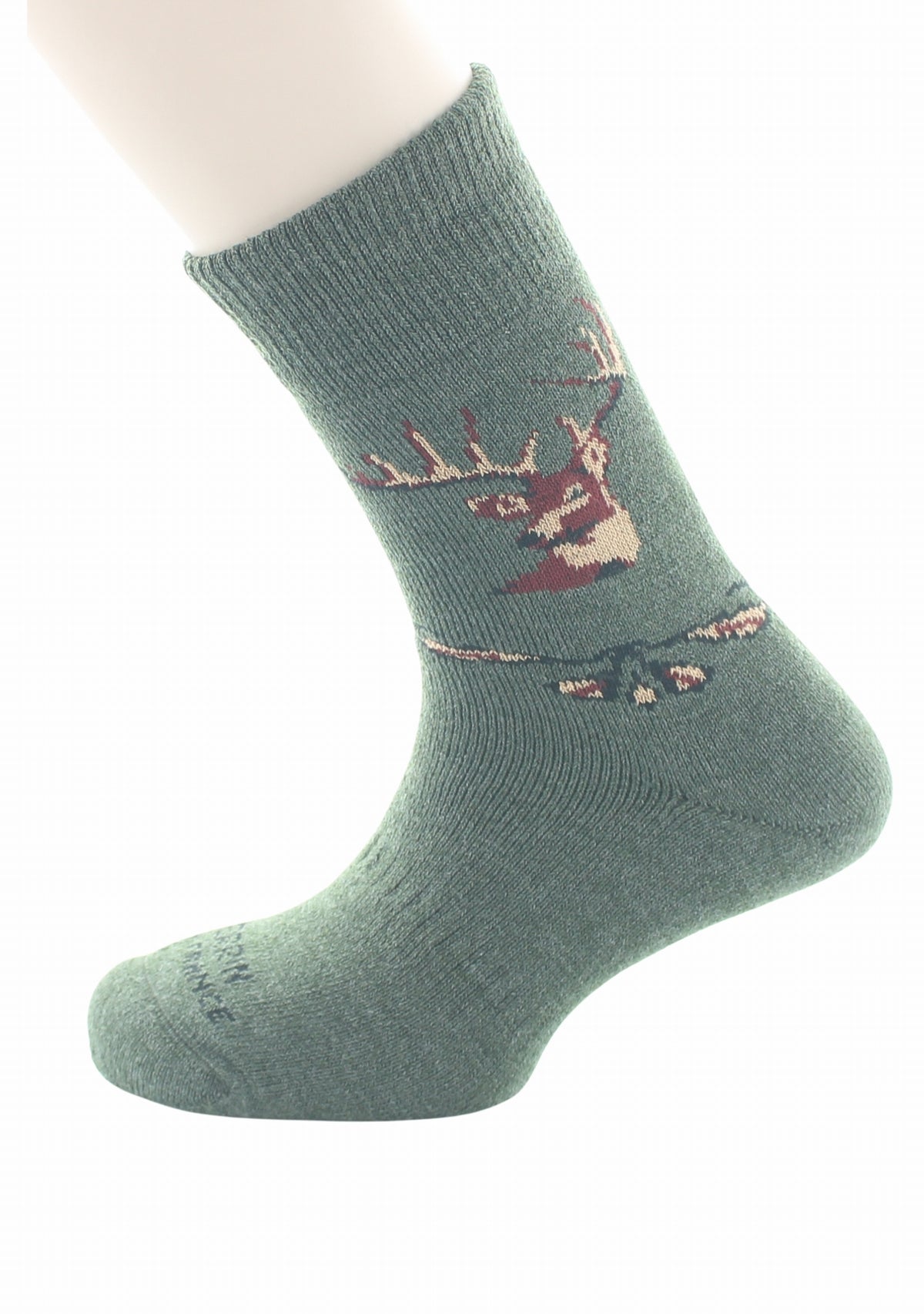 Chaussettes courtes de chasse en laine Cerf Kaki - Perrin KAKI/CERF