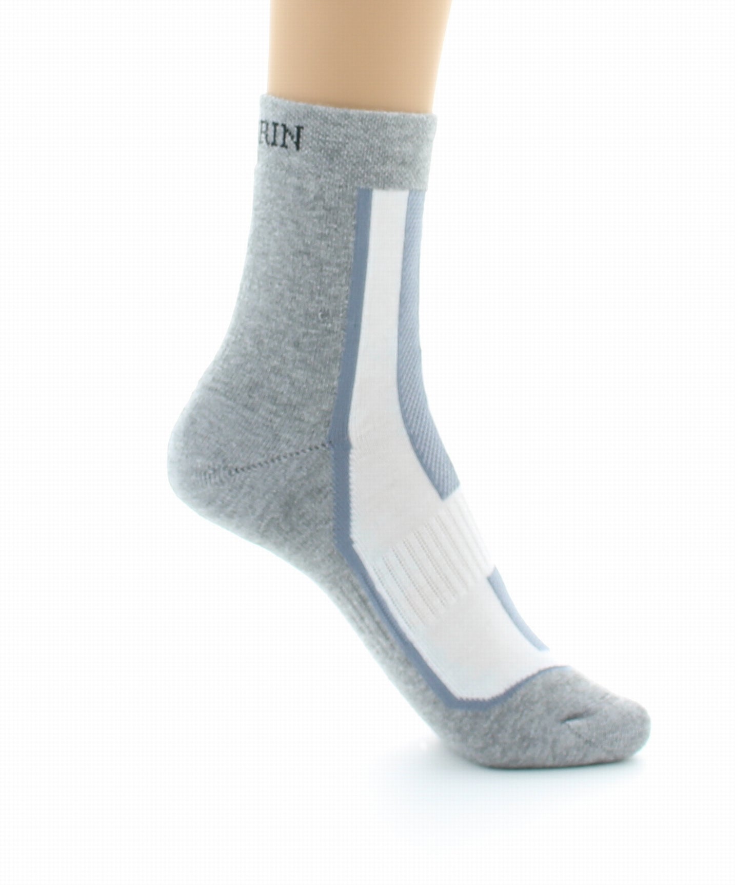Chaussettes courtes de sport mixtes en Coolmax BLANC-GRIS