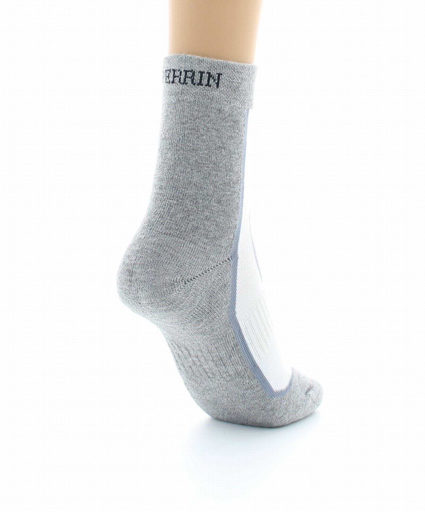 Chaussettes courtes de sport mixtes en Coolmax BLANC-GRIS