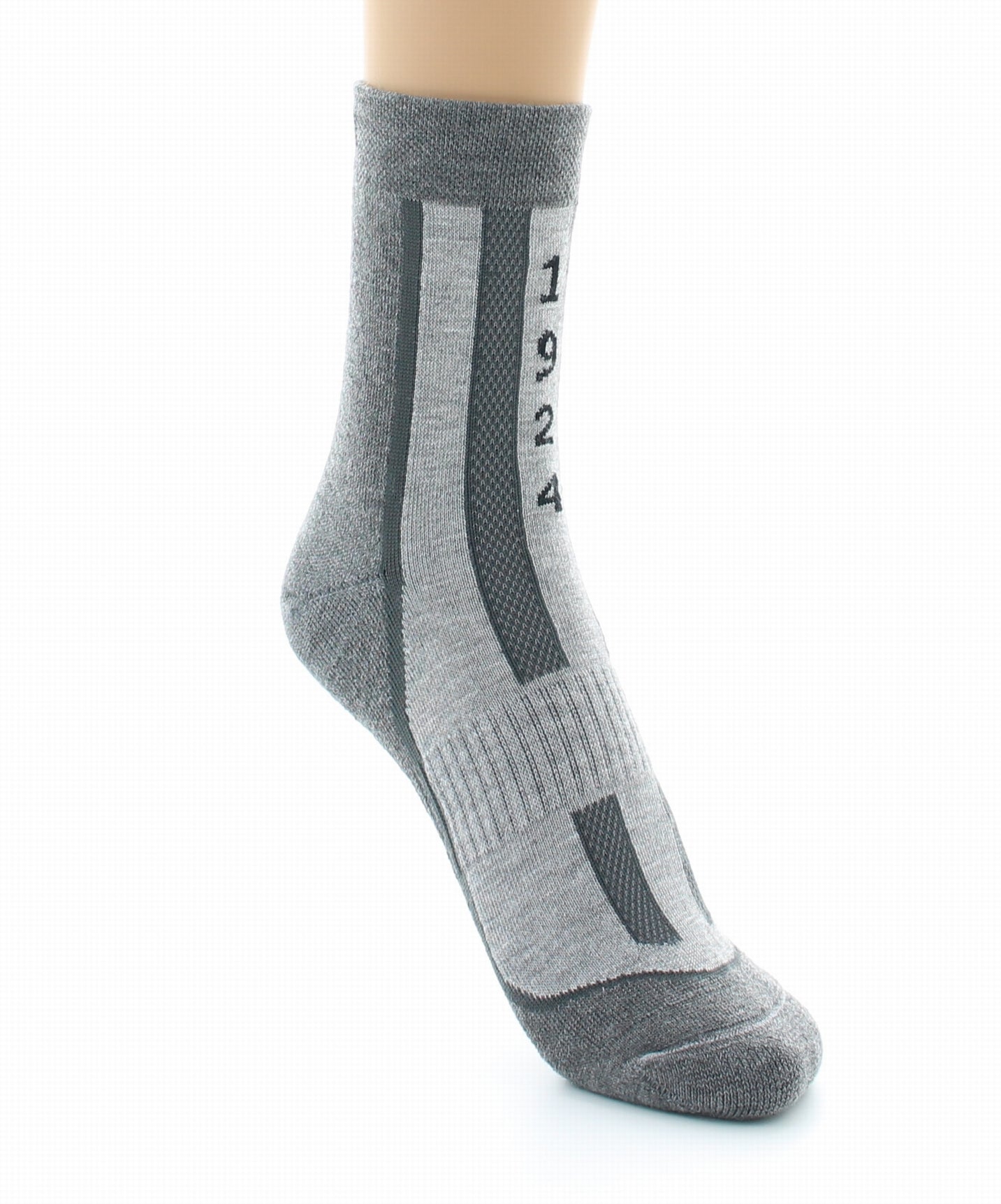 Chaussettes courtes de sport mixtes en Coolmax GRIS MOYEN