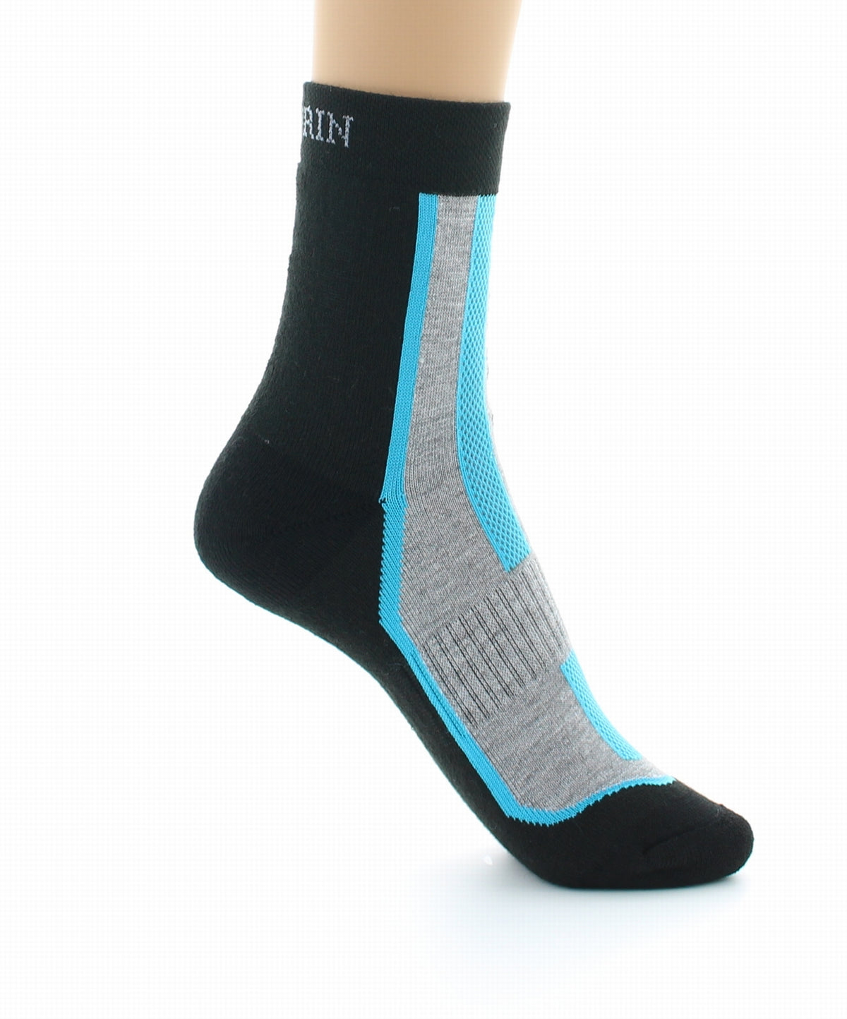 Chaussettes courtes de sport mixtes en Coolmax NOIR-BLEU
