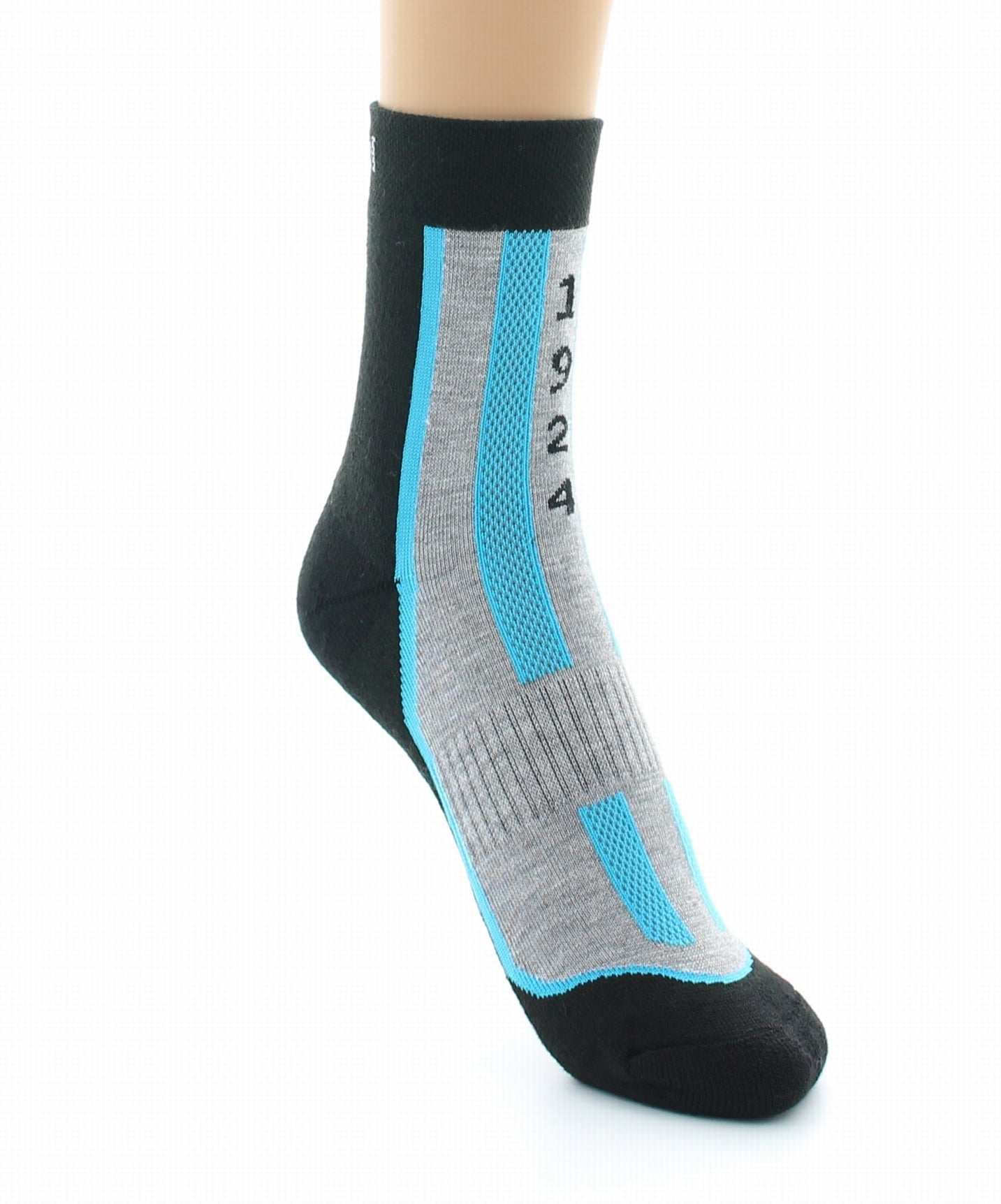Chaussettes courtes de sport mixtes en Coolmax NOIR-BLEU