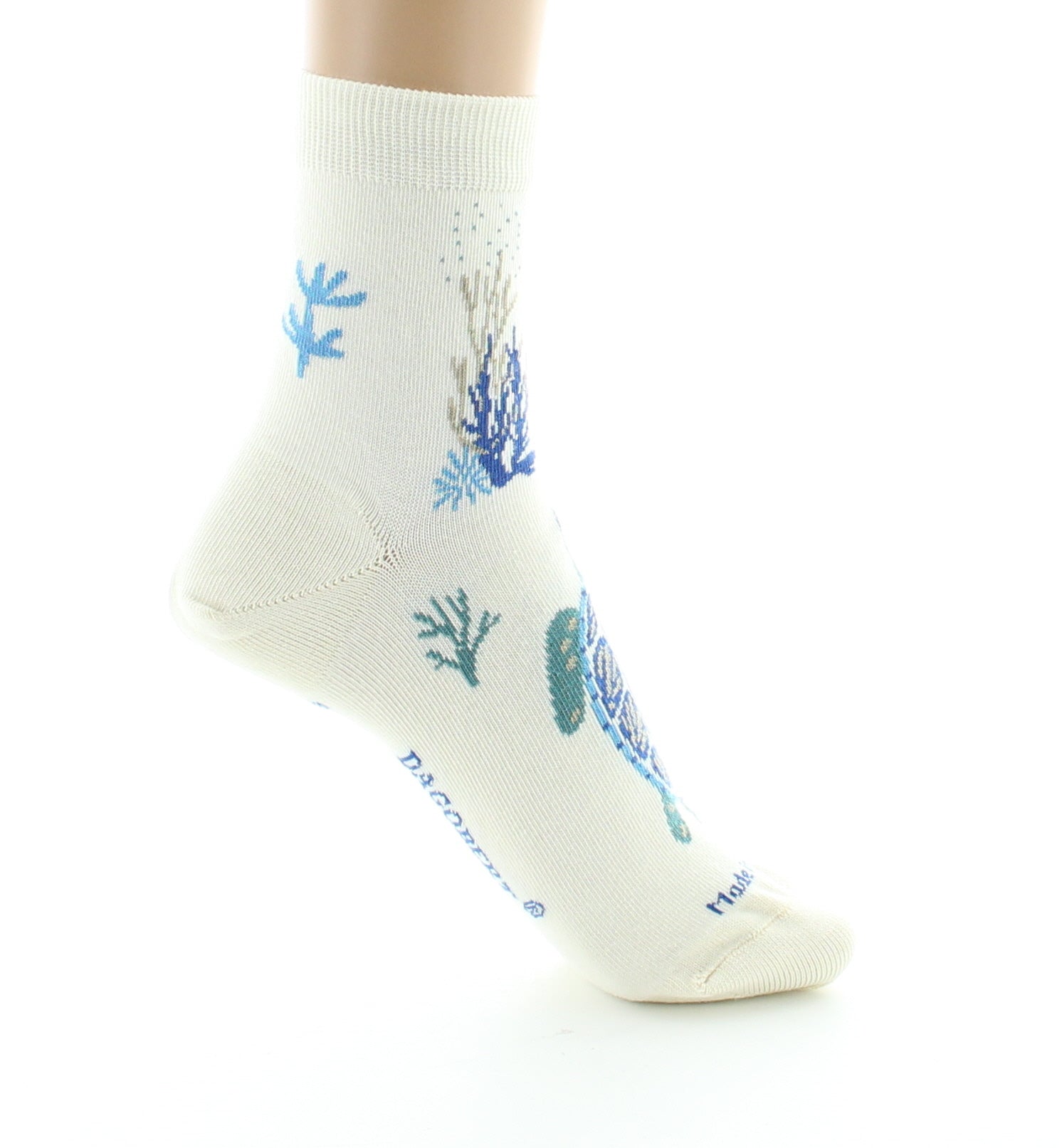 Chaussettes courtes femme coton tortue écru - Main Image