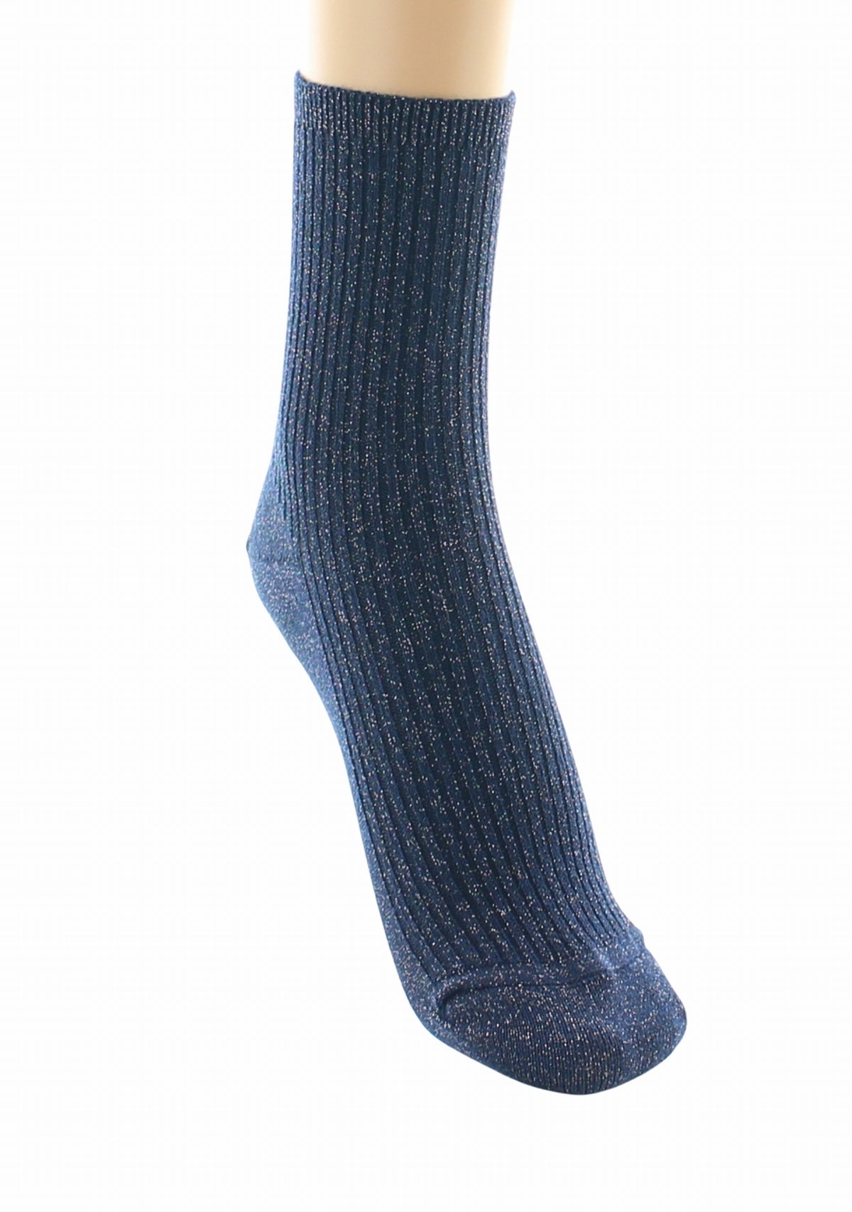 Chaussettes courtes femme en coton Argent - Perrin 1924 BLEU NUIT