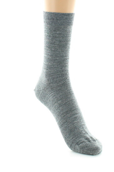 Chaussettes courtes femme en laine peignée mélangée GRIS