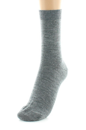 Chaussettes courtes femme en laine peignée mélangée GRIS