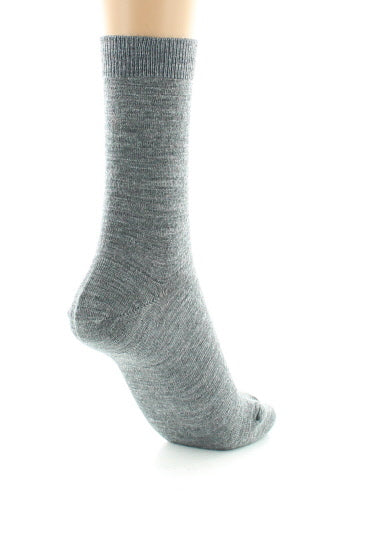 Chaussettes courtes femme en laine peignée mélangée GRIS