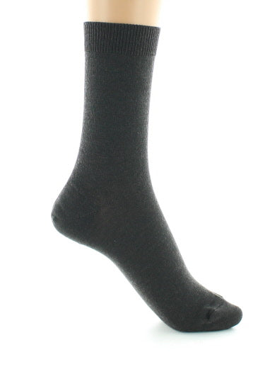 Chaussettes courtes femme en laine peignée mélangée MARRON