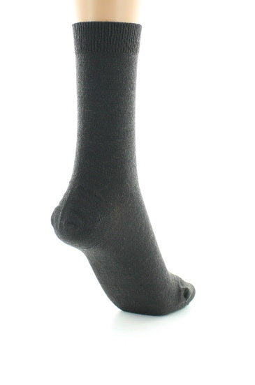 Chaussettes courtes femme en laine peignée mélangée MARRON