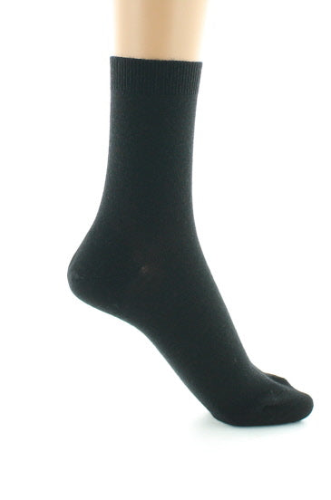 Chaussettes courtes femme en laine peignée mélangée NOIR