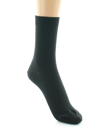 Chaussettes courtes femme en laine peignée mélangée NOIR