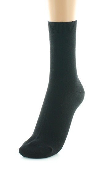 Chaussettes courtes femme en laine peignée mélangée NOIR