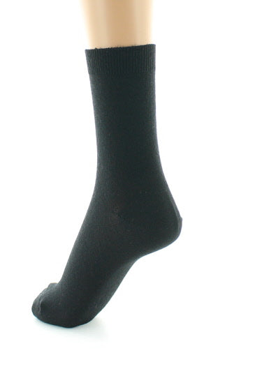 Chaussettes courtes femme en laine peignée mélangée NOIR