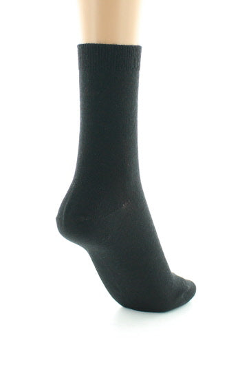 Chaussettes courtes femme en laine peignée mélangée NOIR