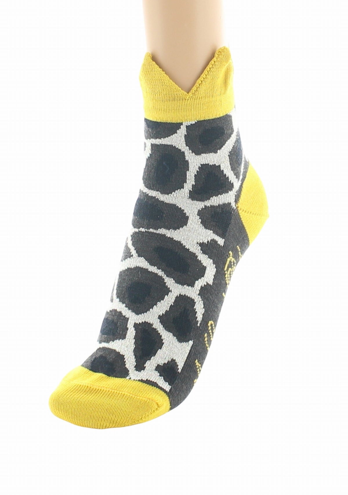 Chaussettes courtes laine femme La Girafe - Berthe Aux Grands Pieds MARRON/ECRU