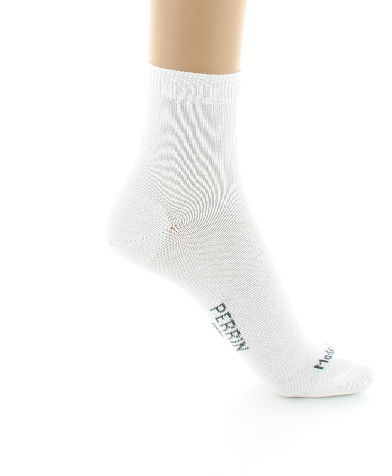Chaussettes courtes mixtes en coton peigné BLANC