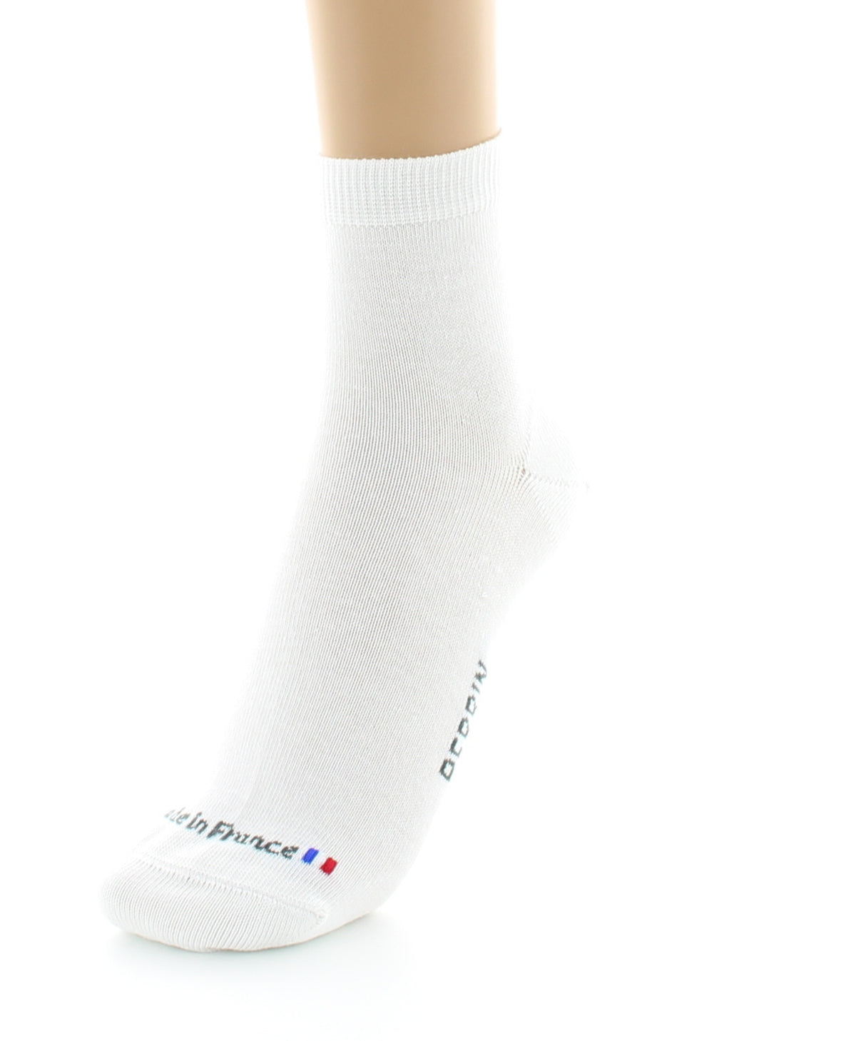 Chaussettes courtes mixtes en coton peigné BLANC