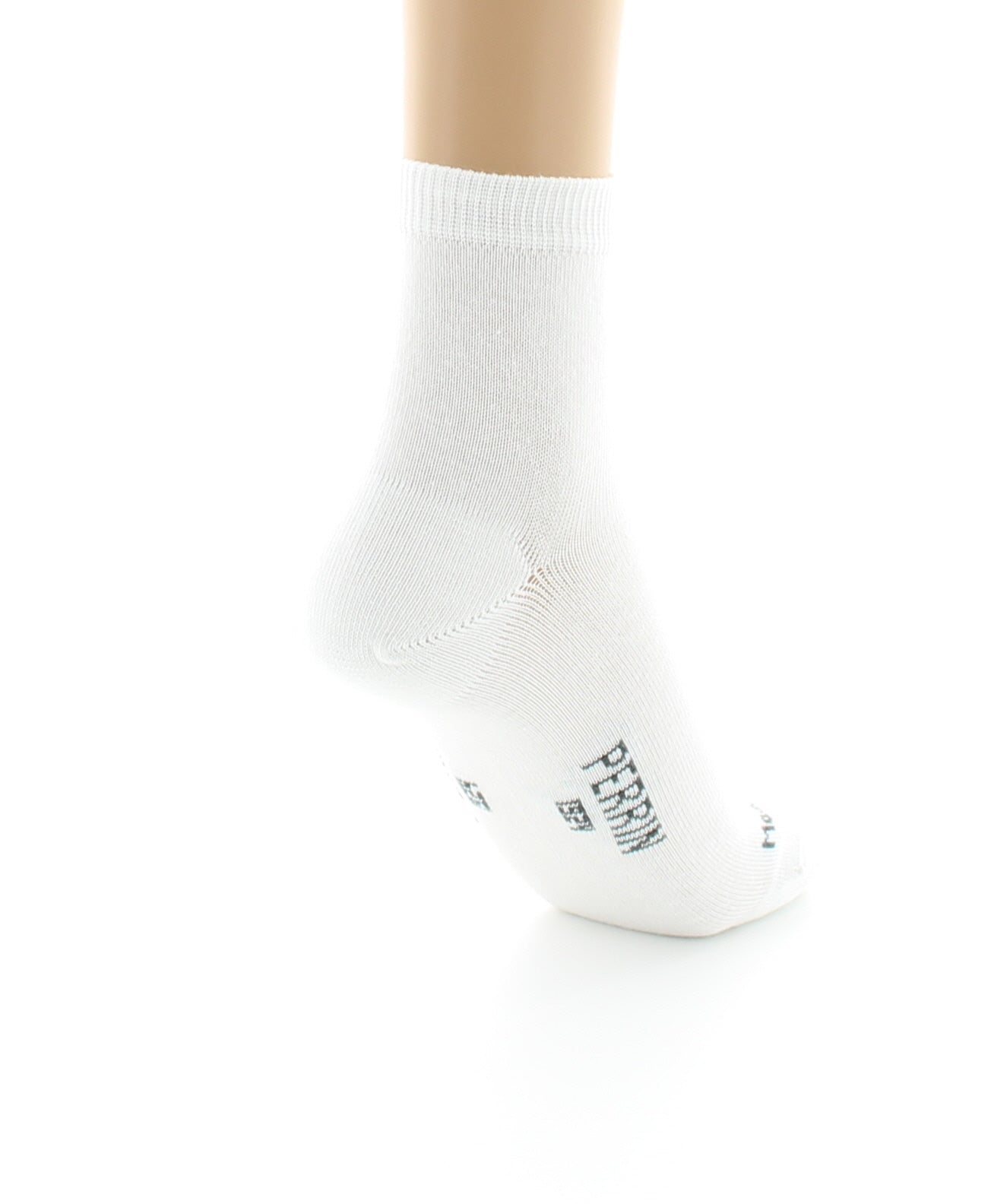 Chaussettes courtes mixtes en coton peigné BLANC
