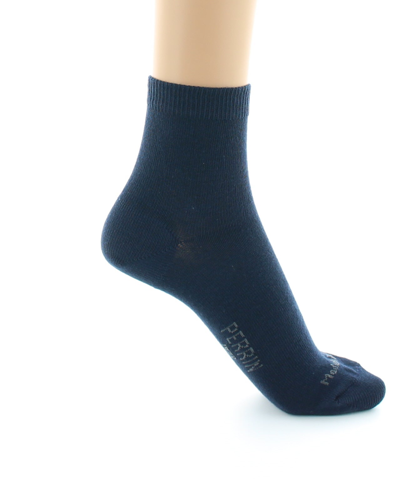 Chaussettes courtes mixtes en coton peigné MARINE