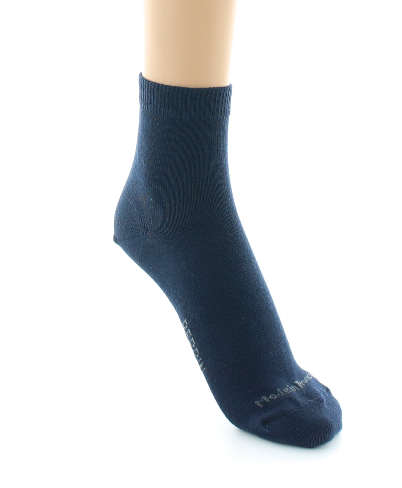Chaussettes courtes mixtes en coton peigné MARINE