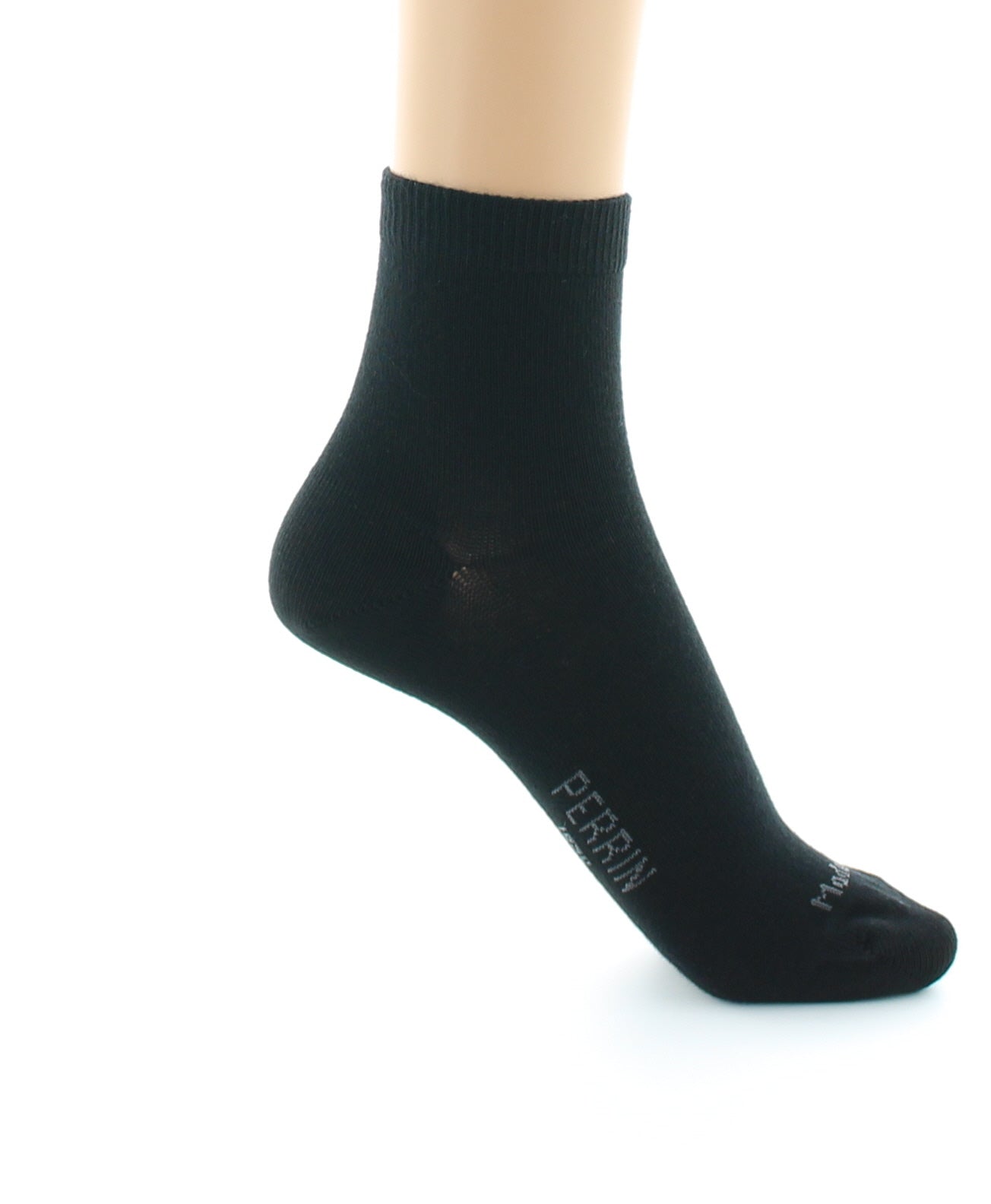 Chaussettes courtes mixtes en coton peigné NOIR