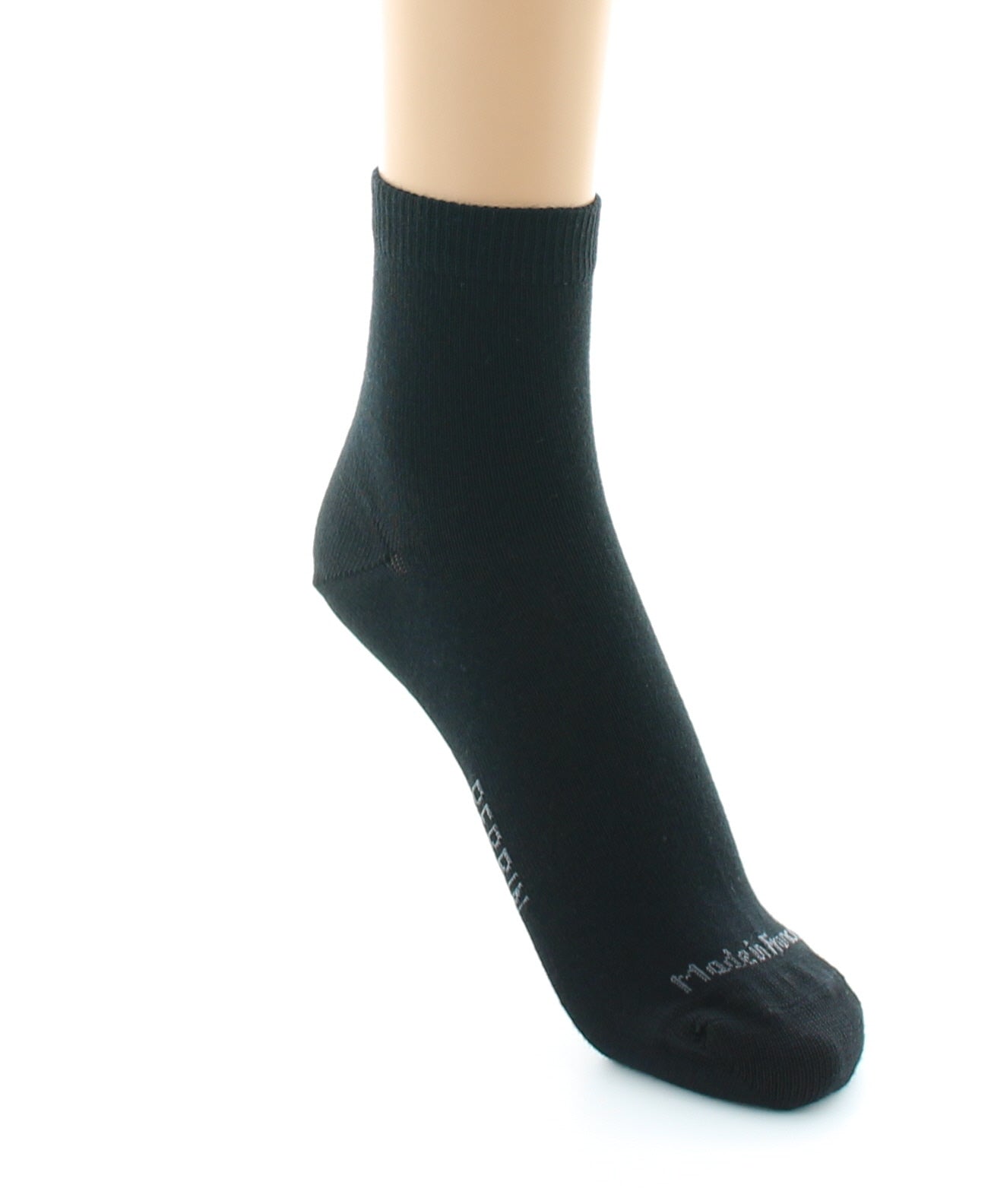 Chaussettes courtes mixtes en coton peigné NOIR