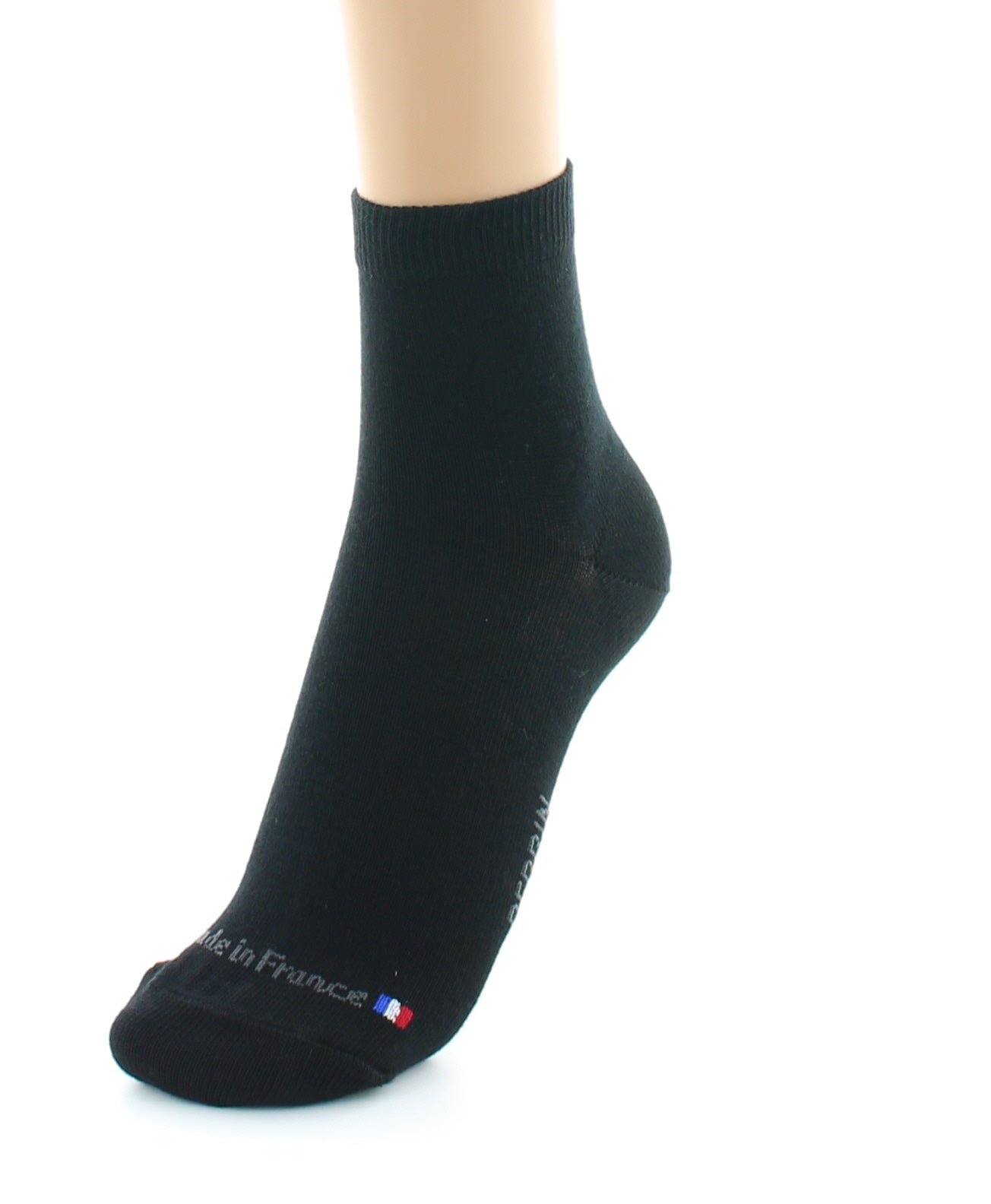 Chaussettes courtes mixtes en coton peigné NOIR