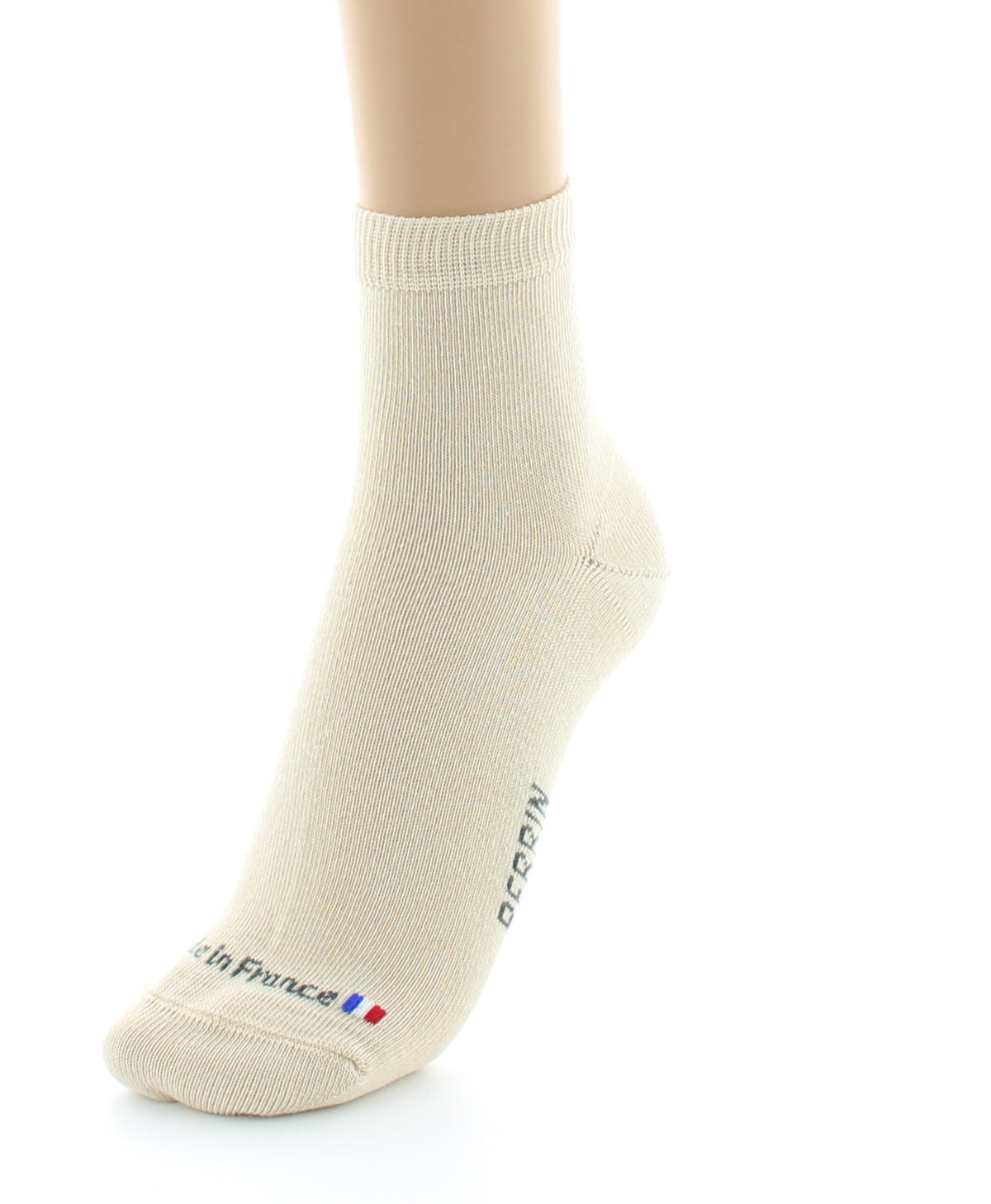Chaussettes courtes mixtes en coton peigné SABLE