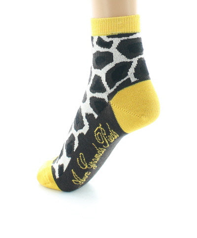 Chaussettes courtes Tâches de Girafe MARRON/ECRU