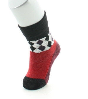 Chaussettes Damiers asymétriques NOIR-ROUGE