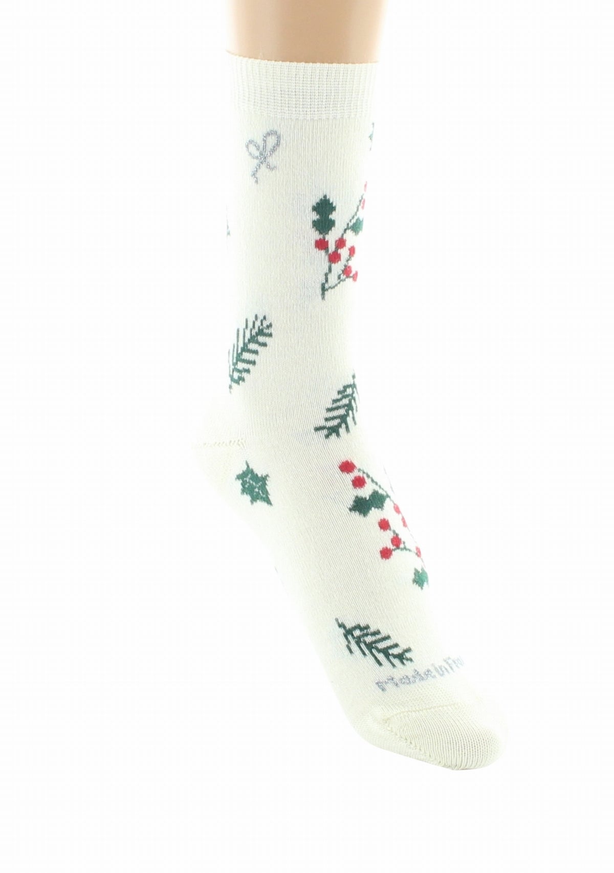 Chaussettes de Noël femme Perrin Écru ECRU