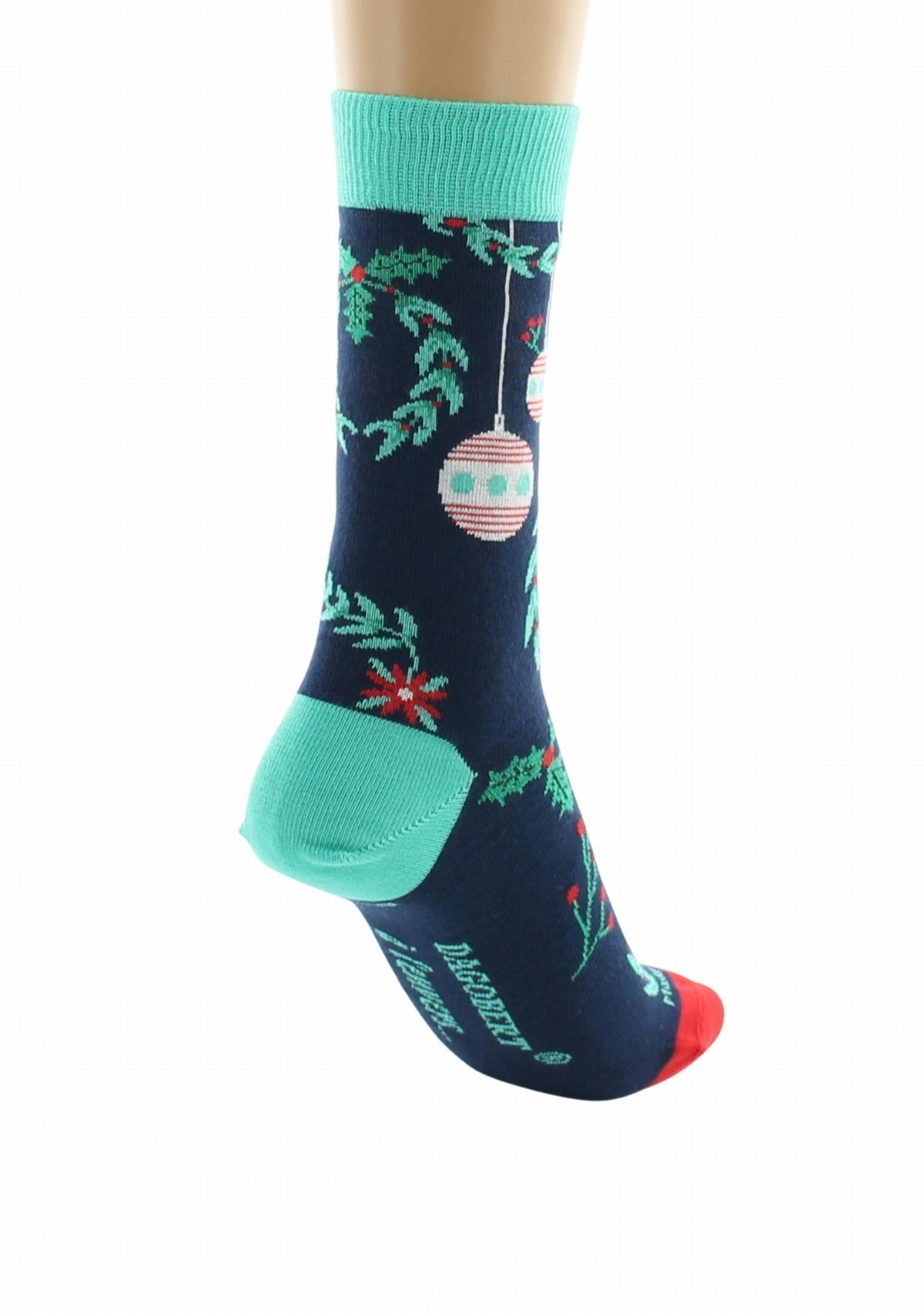 Chaussettes de Noël mixtes en coton motif Boules de Noël - Marine BLEU