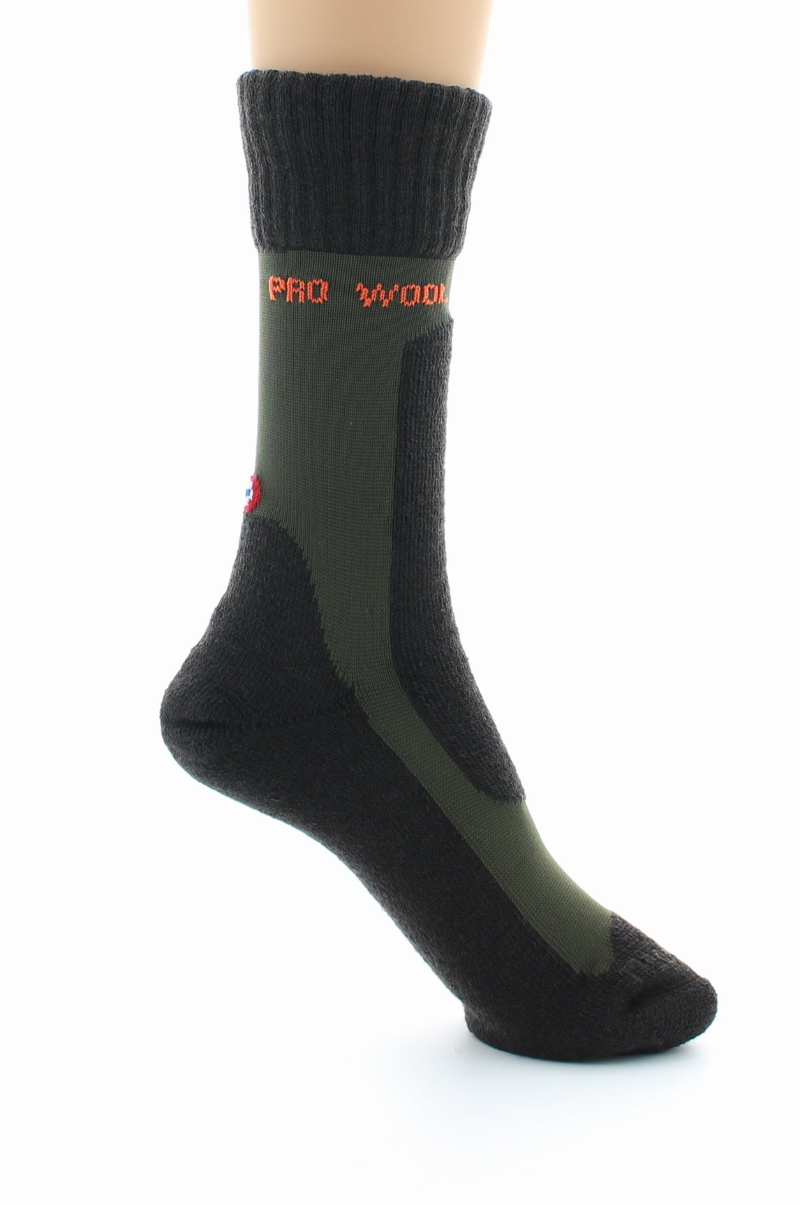 Chaussettes de travail mixtes pro en laine peignée MARRON