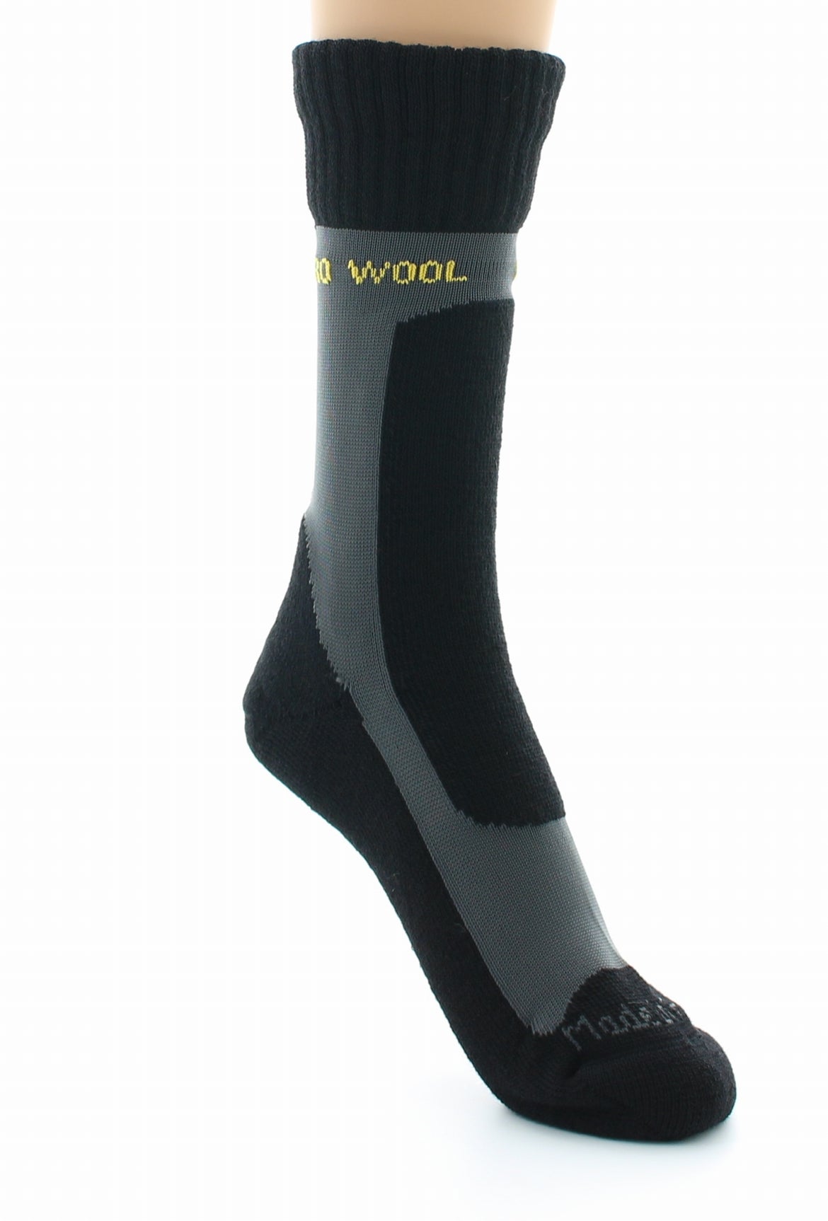 Chaussettes de travail mixtes pro en laine peignée NOIR