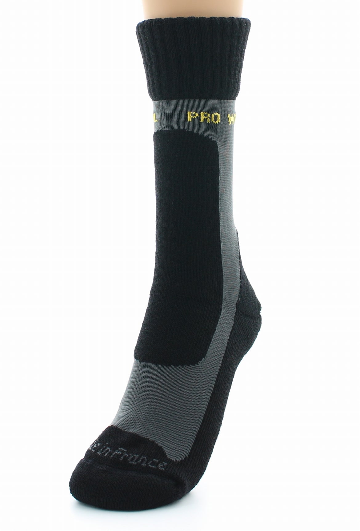 Chaussettes de travail mixtes pro en laine peignée NOIR