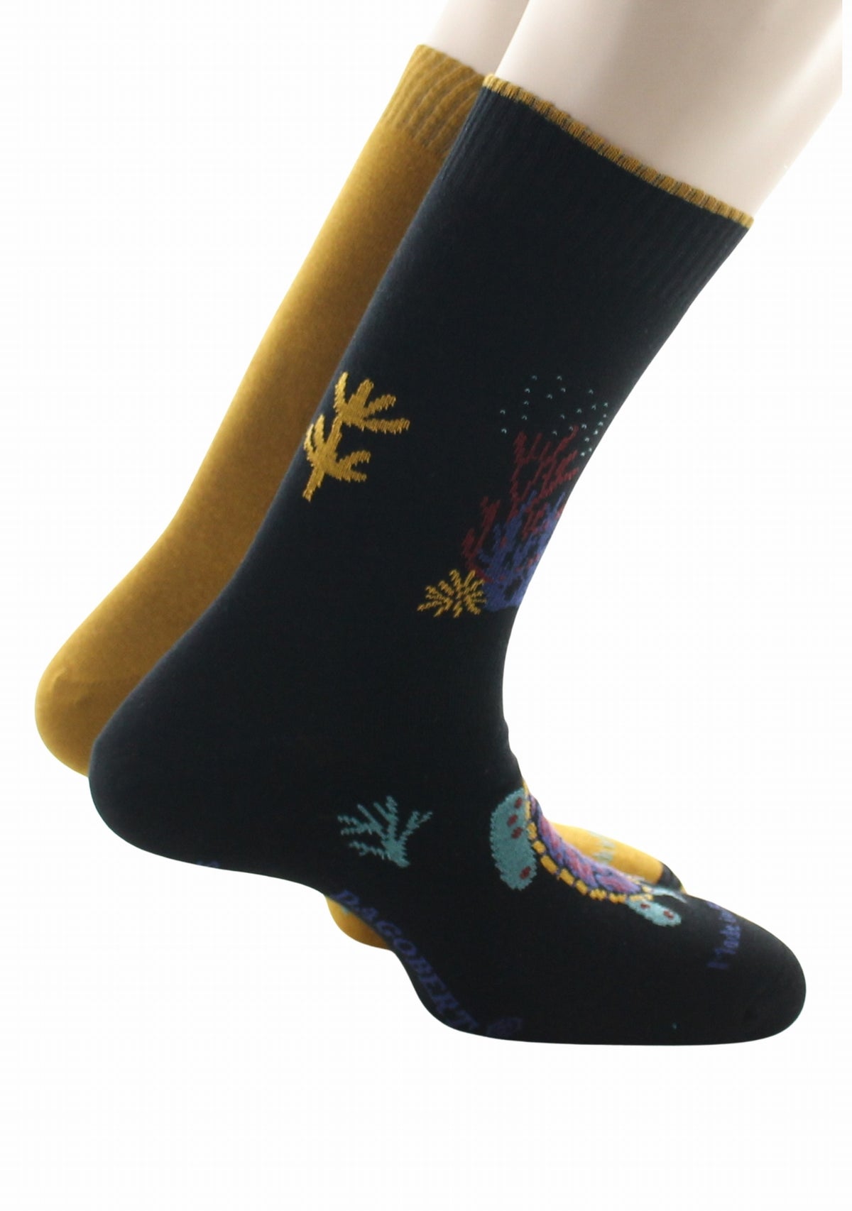 Chaussettes doubles homme Dagobert Tortue Noir/Moutarde NOIR/MOUTARDE