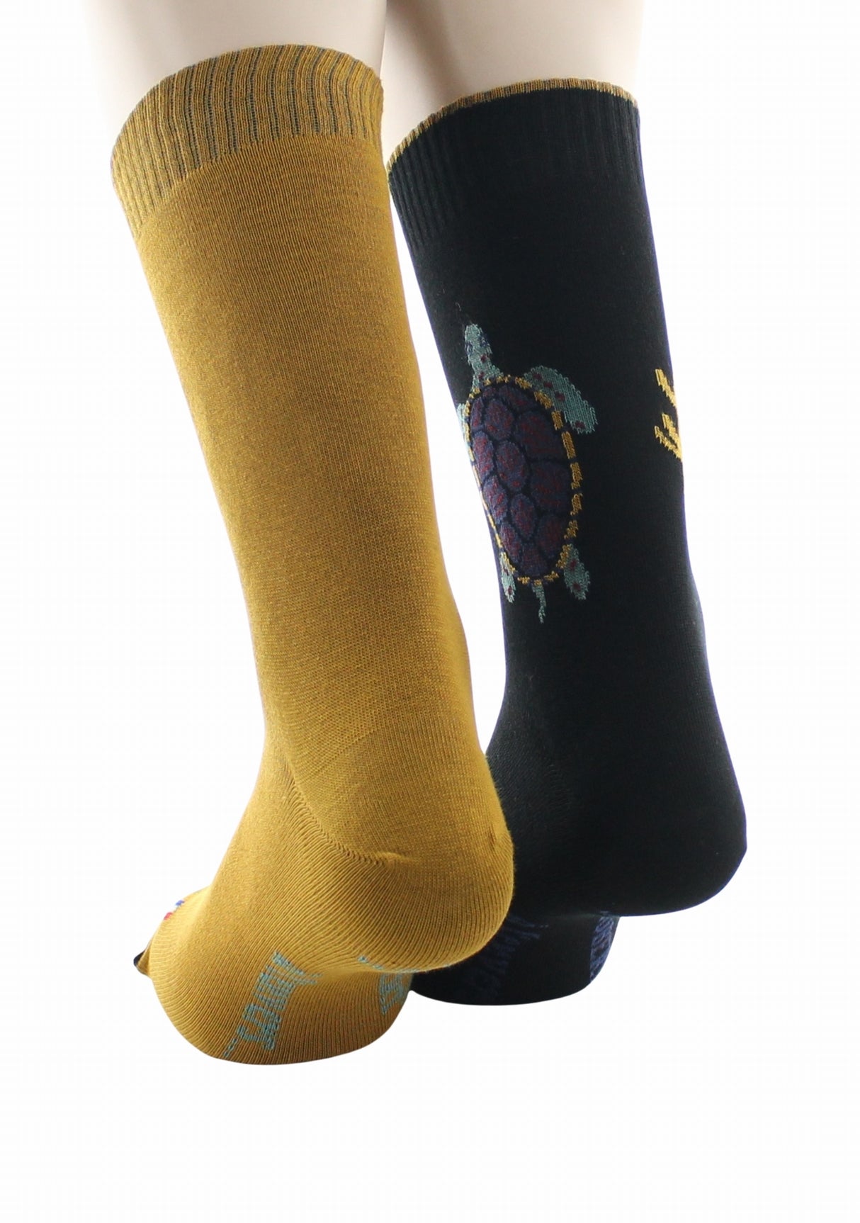 Chaussettes doubles homme Dagobert Tortue Noir/Moutarde NOIR/MOUTARDE
