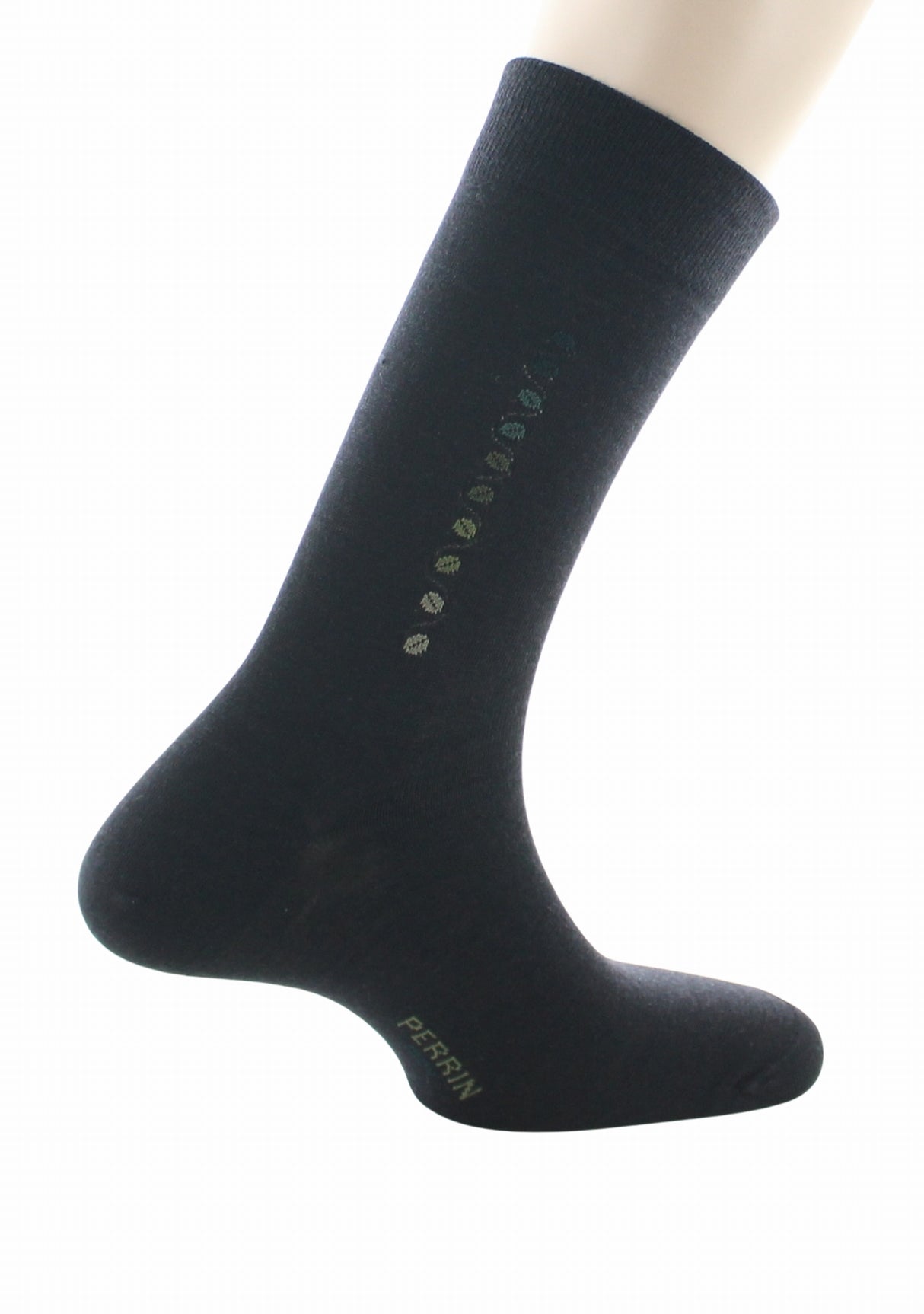 Chaussettes en laine pour homme motif baguette grains de café Noir NOIR