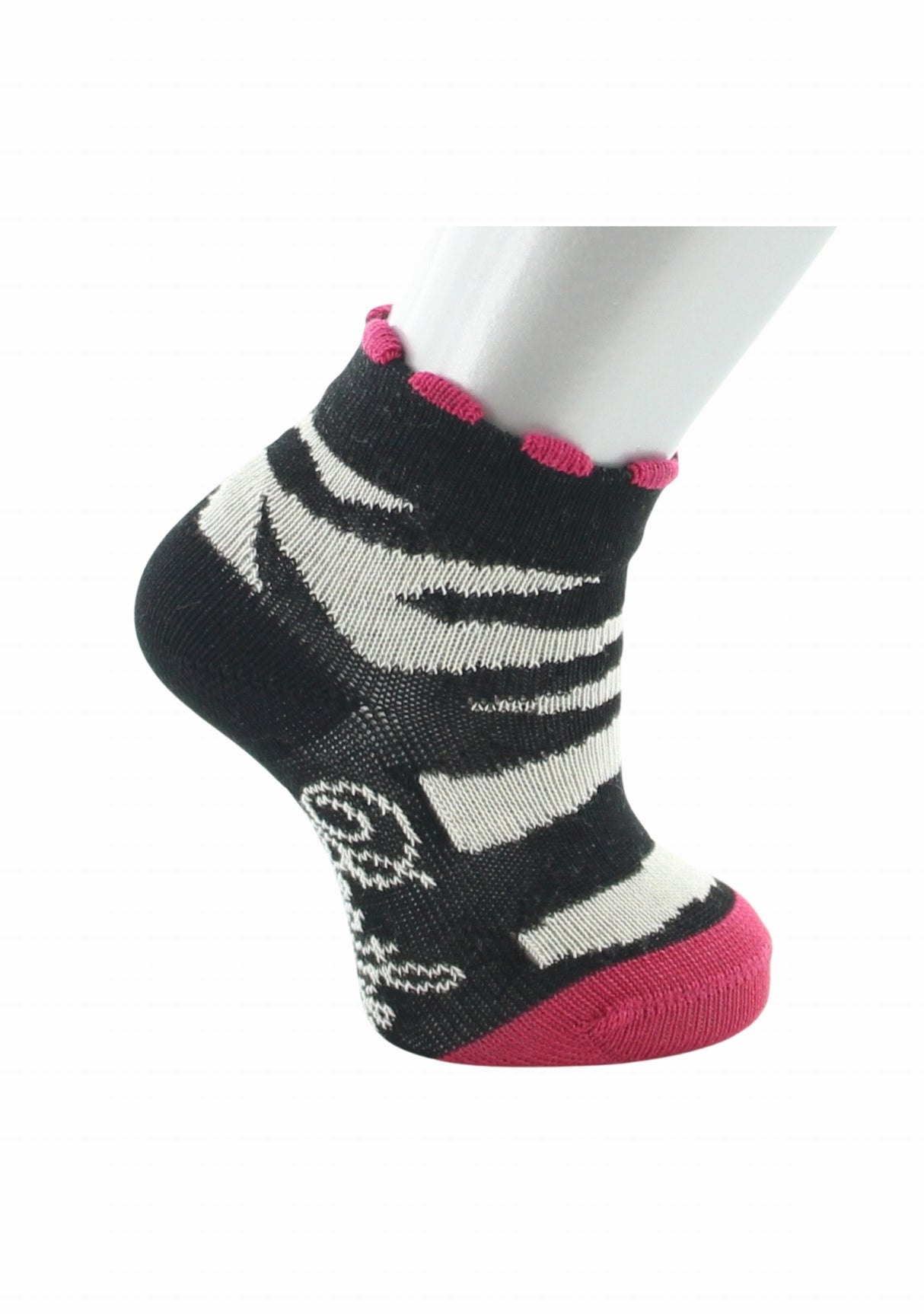 Chaussettes enfant Berthe Aux Grands Pieds zèbre noir et rouge NOIR